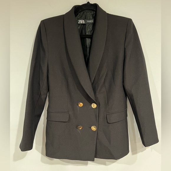 Zara double  breasted blazer with gold button - Picture 4 of 12